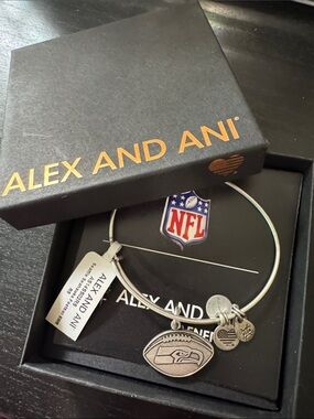 Alex and Ani Silver Seattle Seahawks Charm Bangle